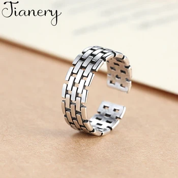 

JIANERY New Trendy Silver Color Round Hollow Rings For Women Men Boho Vintage Jewelry Adjustable Size Finger Rings