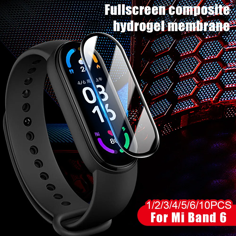 Защитное стекло для xiaomi mi band 6 с полным покрытием защита экрана изогнутыми краями