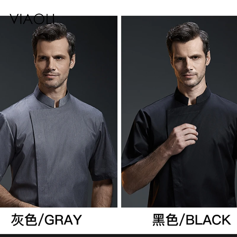 Viaoli Quality Chef Working Uniform Clothing Long Sleeve Men Food Services Cooking Clothes JacketsCoat Uniform  Hotel Kitchen070
