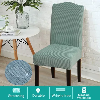 

Plaid waterproof Thickened Elastic Dining Chair Seat Cover Dust-proof Stool Cover Protector chair covers spandex For Banquet