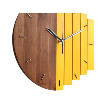 

Wooden Wall Clock Modern Design Vintage Rustic Shabby Clock Quiet Art Watch Home Decoration C