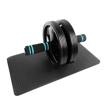 

Anti Slip Muscle Training Silent Wear Resistant Abdominal Wheel With Knee Mat Detachable Bodybuilding Home Gym Double Roller