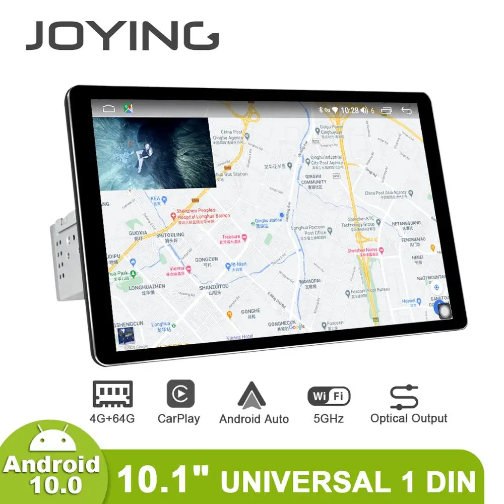JOYING 10.1 inch IPS 1280*800 Car Radio player 4GB GPS Navigation support 4G Carplay RDS DSP stereo car multimedia video player