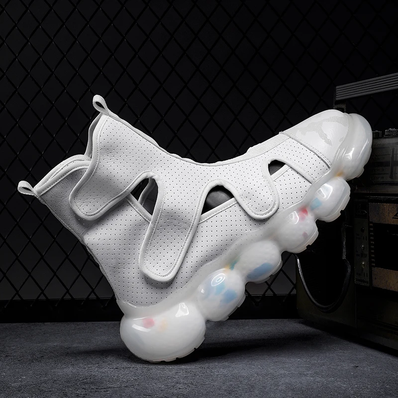 Fashion Men's Sandals Summer Soft Sandals High Quality Microfiber Leather Sandals Outdoor Antiskid Damping Men Roman Sandals