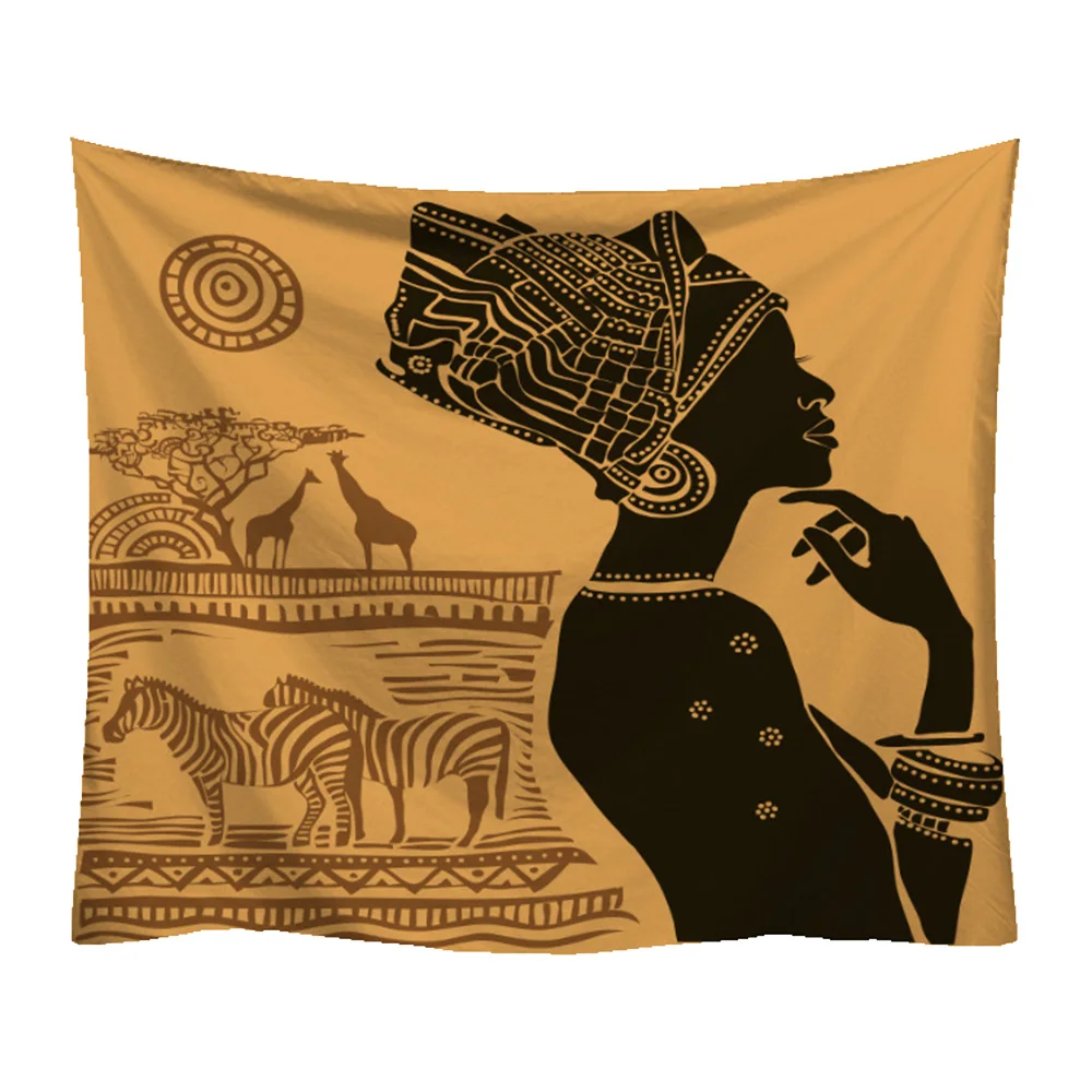 Lychee Africa Women Wall Hanging Tapestry Polyester Blanket Art Carpet Home Decorative | Дом и сад