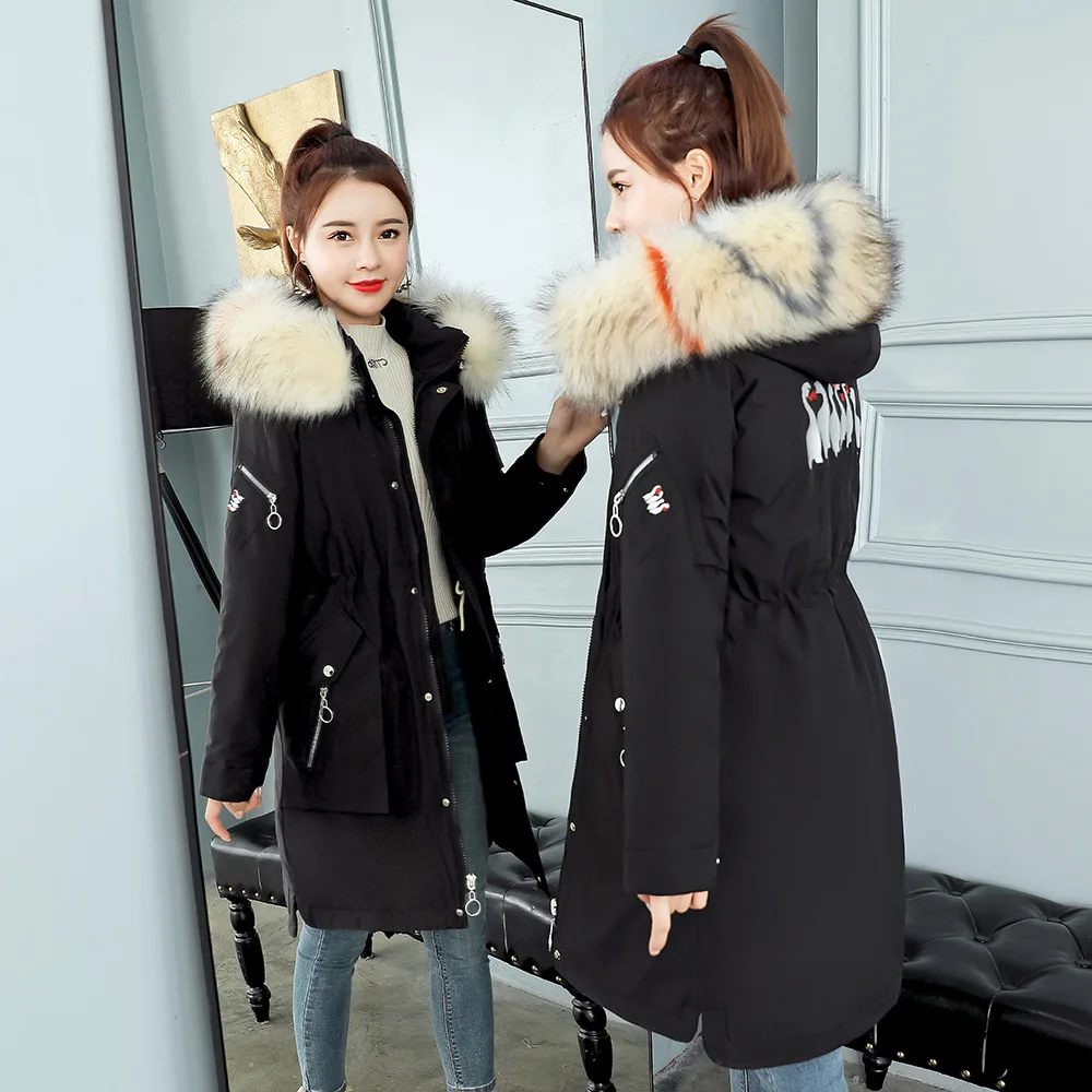 

8926 Winter New Style down Jacket Women's Mid-length Fashion Slimming Thick Casual Warm Cotton Overcoat Fashion