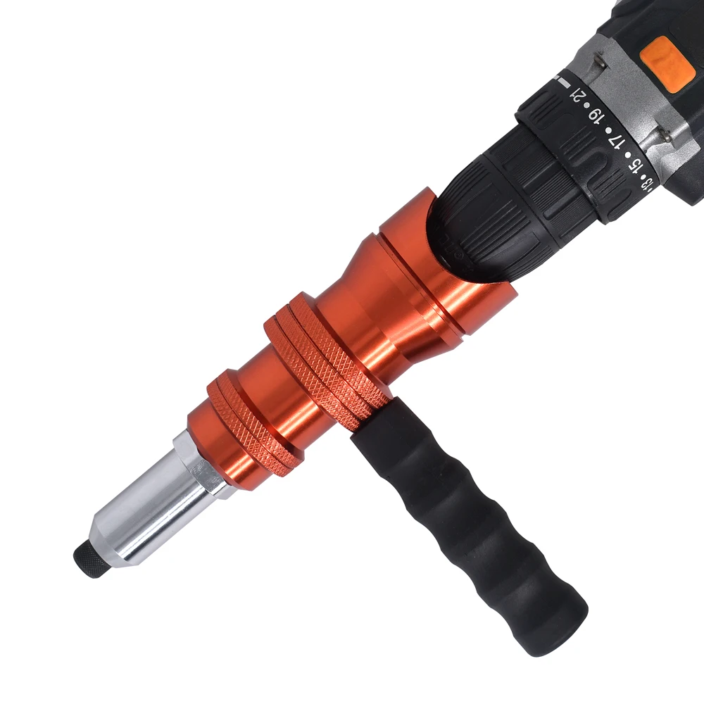 Upgrade Electric Rivet Gun 2.4mm-4.8mm Riveting Adapter Insert Cordless Drill Aluminum Rivet Nut Riveter Insert Nail Power Tools 4