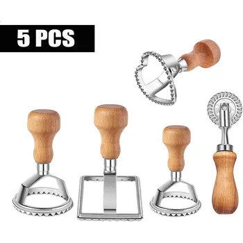 

5Pcs New Kitchen Pasta Mold Tool Square Round Ravioli Stamp Pasta Cutter Make Ravioli At Home Pastry Ravioli Maker Molding Press