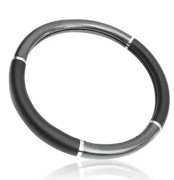 

15" Car Steering Wheel Cover Protector Carbon Fiber Black Car Accessories For RV Camper Trailer Truck Bus Van Lorry