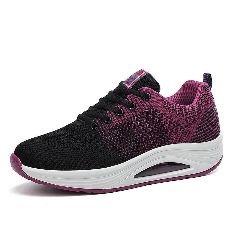 Женская Вулканизированная обувь; легкие кроссовки; Уличная обувь; удобная обувь с дышащей сеткой; tenis feminino - Цвет: Purple