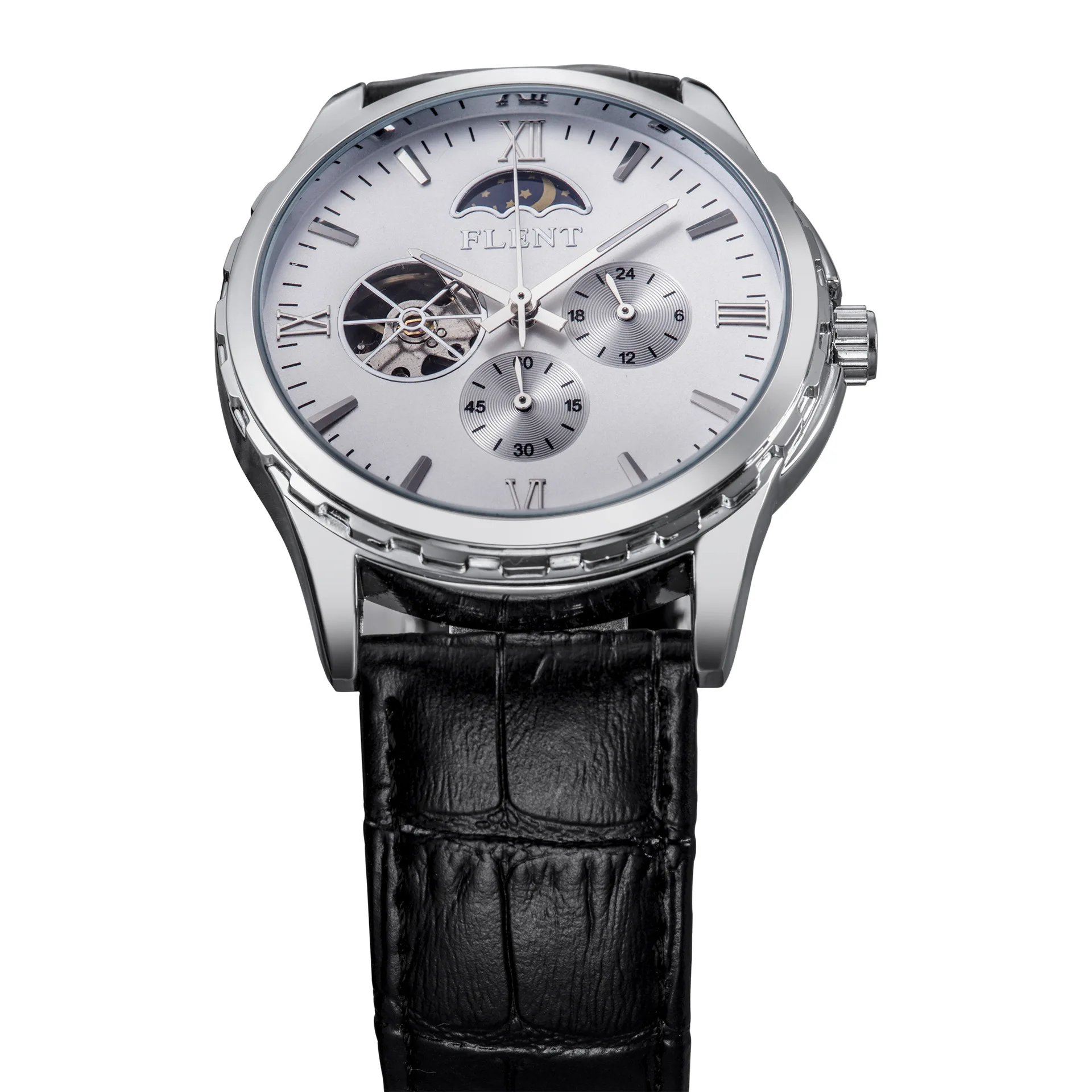 

Fully Automatic Business Watch Analog Watch Hollow out Leather Strap Watch