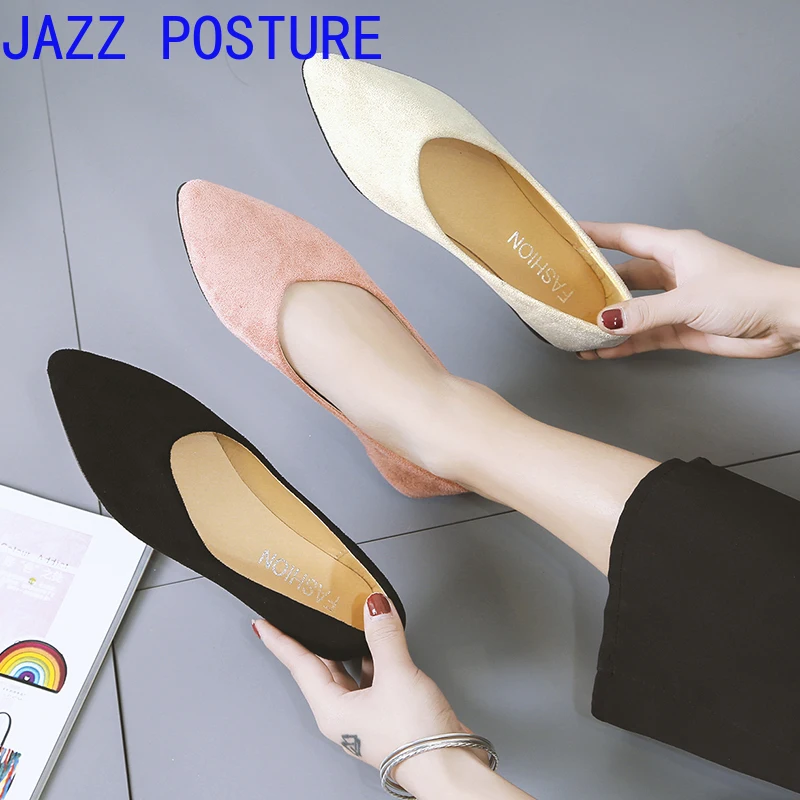 

During the spring and autumn shoes flat shoes pointed ballet flats shoes red solid color Zapatos mujer thin flat shoes shoe q72