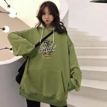 

Women's Oversized Hoodie Female Casual Hooded Sweatshirt Long Sleeve Coats Printed Sweatshirts Pullover Outwear Boyfriend Style