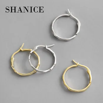 

SHANICE Korean S925 sterling silver Hoop earrings INS simple niche irregular bump earrings temperament jewelry Anti-allergic