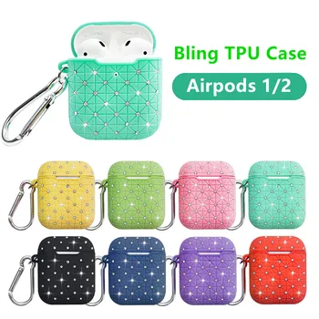 

Bling Earphone Case for Airpods Protective Cover TPU Fashion Diamond Headphone Shell For airpods2 Shockproof Bag TWS i10 i12