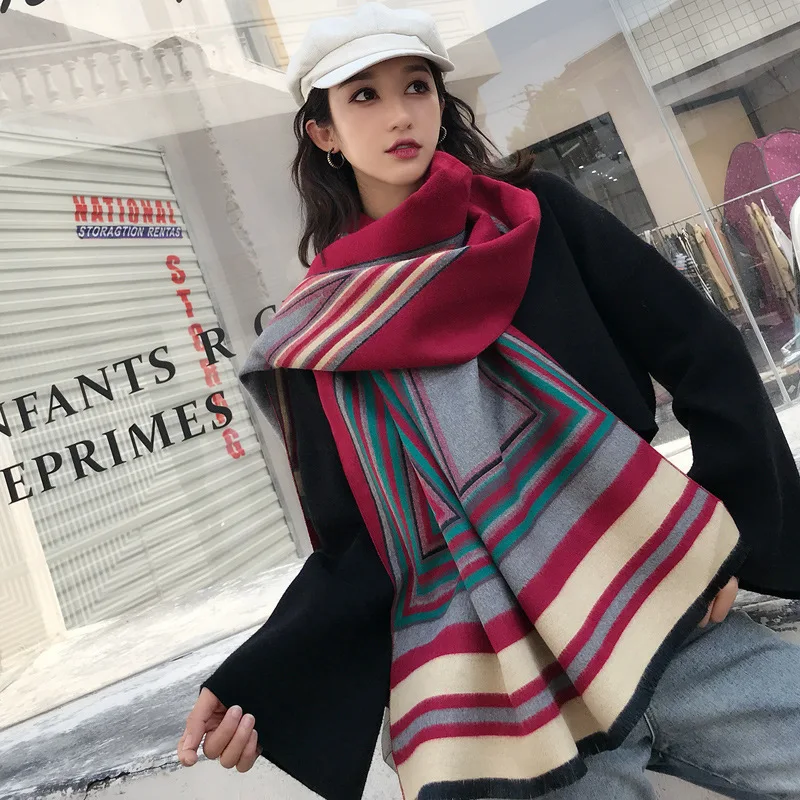 

Cashmere scarf 2019 Winter scarf women Fashion Wool spinning infinity scarf Multi-function neckerchief Keep warm Blanket scarf