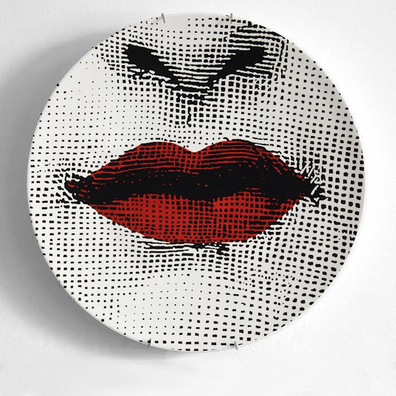 Европейский Миланский стиль Великолепные Редкие тарелки Fornasetti Lina лампочка лицо rosenthal Piero Fornasetti настенные декоративные 8 дюймов - Цвет: 3