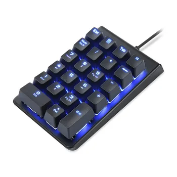 

22 Keys Wired Mechanical Numeric Keypad Mini Numpad Backlight Keyboard Extended Layout USB interface with Backlight