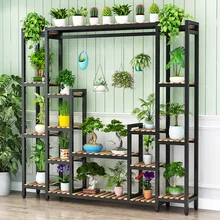 Environmentally Friendly Flower Frame Wrought Iron Household Multi-layer Balcony Rack Partition Hanging Green Flower Pot Rack