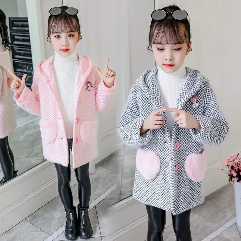 

Girl'S Coat 2020 Autumn And Winter New Style Autumn Clothing Western Style Big Boy GIRL'S Student Korean-style Thick Plush Overc