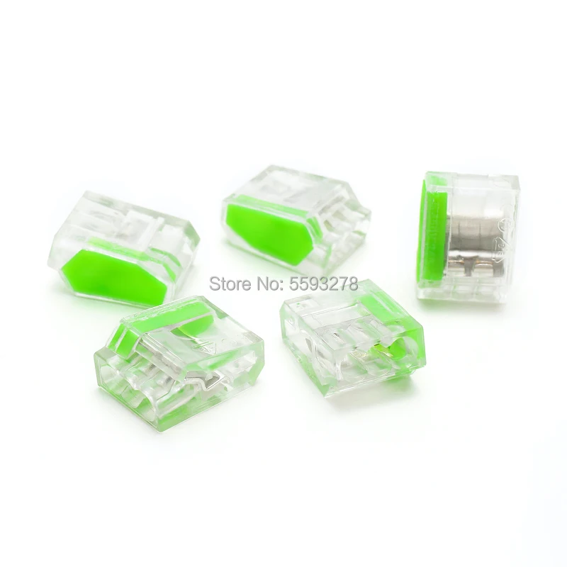 

100PCS/LOT Free Shipping Conductor-Terminal-Block 3Pin Wire Connector Junction-Box Push-In-Wire for 3-Pin Green