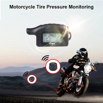 

Waterproof Cordless TPMS Motorcycle Tire Pressure Monitoring System 2 External Sensor Car Tire Pressure Alarm Monitor System New