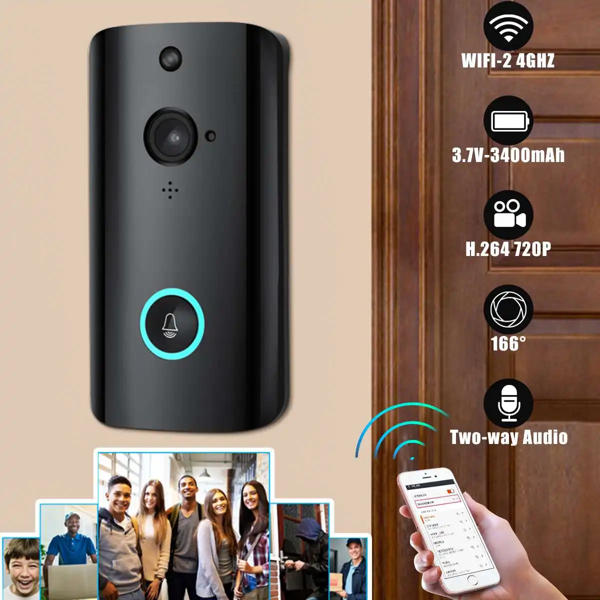 

Smart IP Video Intercom WI-FI Video Door Phone Door Bell WIFI Doorbell Camera For Apartments IR Alarm Wireless Security Camera