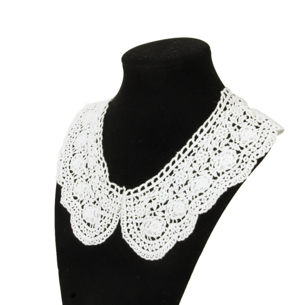 Vintage White Flower Lace Collar Neck Choker Applique Sew DIY Craft ,2 Pair