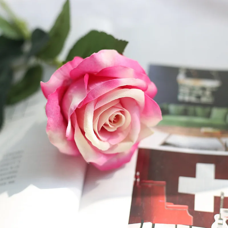 1 шт. Французская романтическая искусственная Роза, для создания своими руками бархатный Шелковый цветок для вечерние украшения для дома, свадьбы, праздника - Цвет: 16