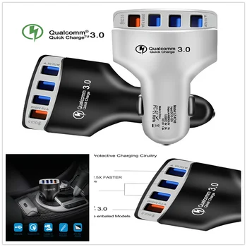 

4 USB Quick Charger 3.0 car auto Charger Adapter 7A QC3.0 Turbo Fast Charging 4 USB car auto Mobile Phone Charger