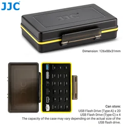 JJC – Mini étui pour clé USB, support de rangement, éponge EVA pour adaptateur USB vers USB c/ Type c, récepteur USB et prise de câble magnétique 