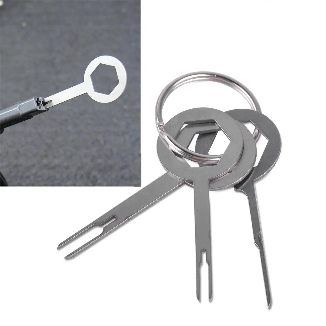 

3pcs Car Terminal Removal Tool Wiring Connector Release Pin Extractor Puller Kit