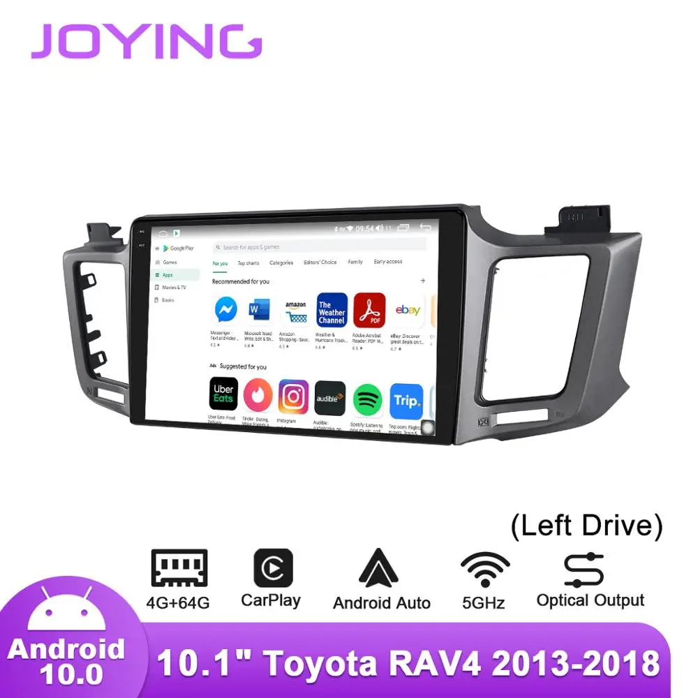 Автомобильное радио Joying Android 10 для Toyota RAV4 2013 2018 левый привод GPS Carplay DSP SPDIF сабвуфер