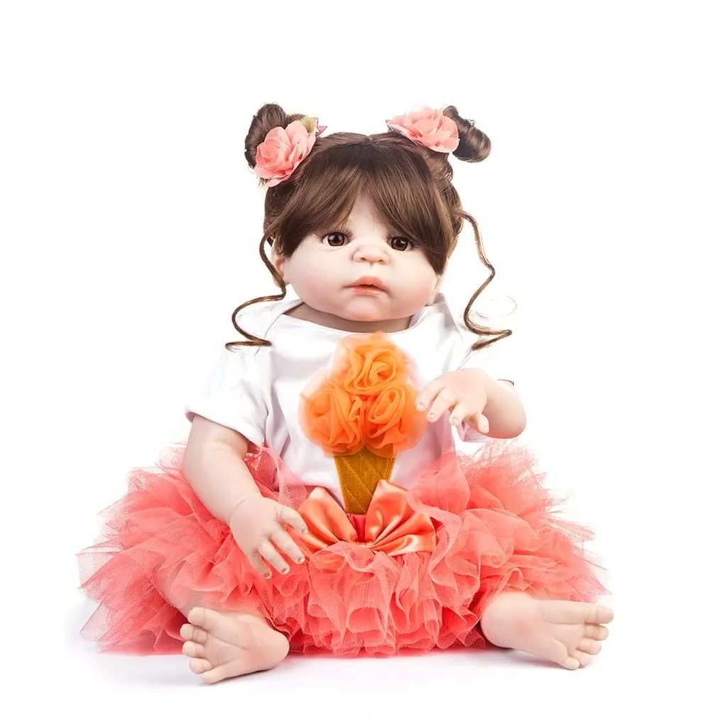 

BM0061 Funny Soft Body Silicone Lifelike Dress Reborn Baby Doll Toy Clothes Set For Girls Early Education Toys