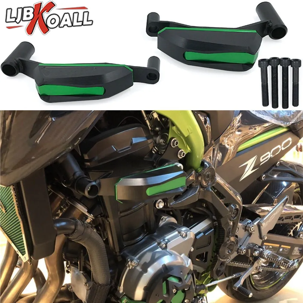 Areyourshop Engine Guards Set Frame Sliders Crash Protector For Kawasaki Z900 2017 Black