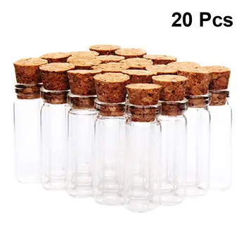 

20pcs Cork Glass Bottles Transparent Wish Jars Mini Storage Bottle Tea Subpacking Bottles Flower Tea Bottle for Home Party