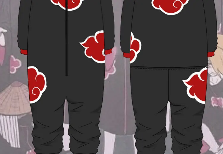 Anime Naruto Akatsuki Uchiha Itachi Cosplay Costumes Sharingan Red Cloud Pattern Jumpsuits Thicken Cotton Pajamas Bathrobe Suit