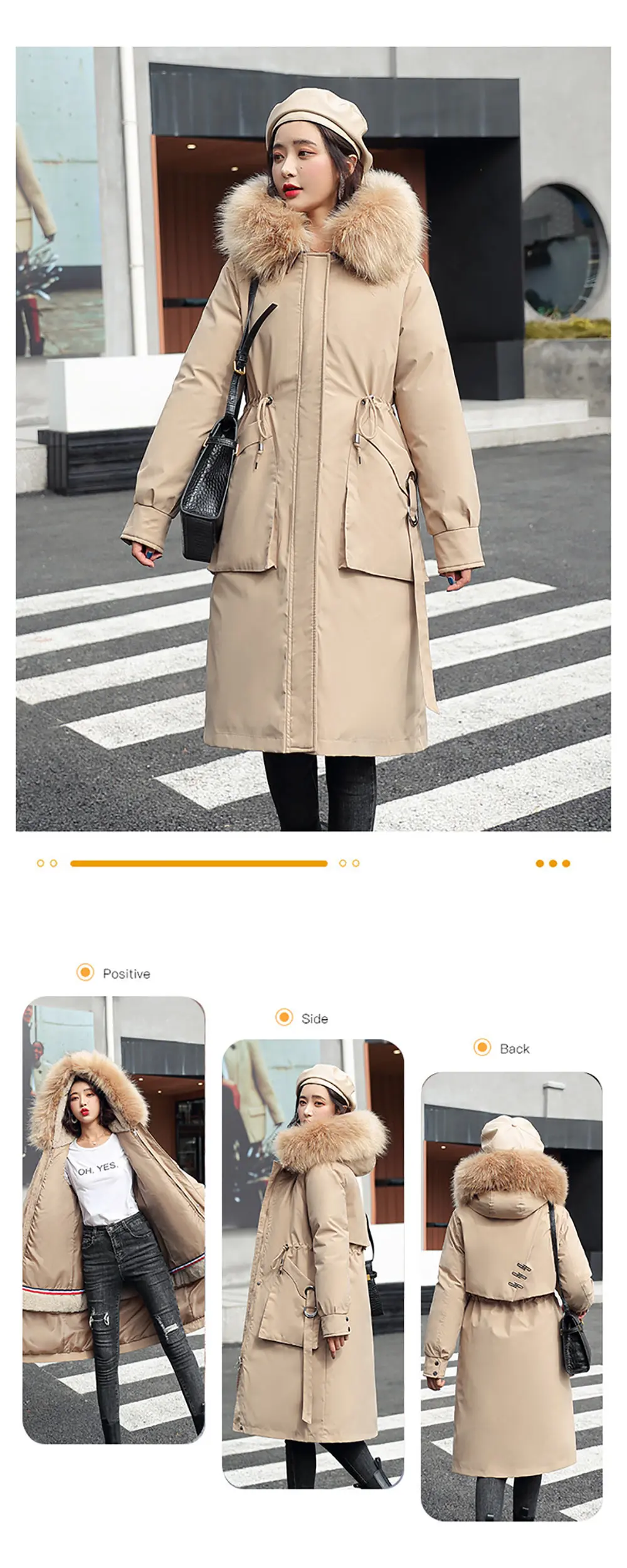 Vielleicht -30 Degrees Women Jacket Long Parkas Female Coat Winter Warm Removable Fur Lining Hooded Winter Jacket Women Outwear