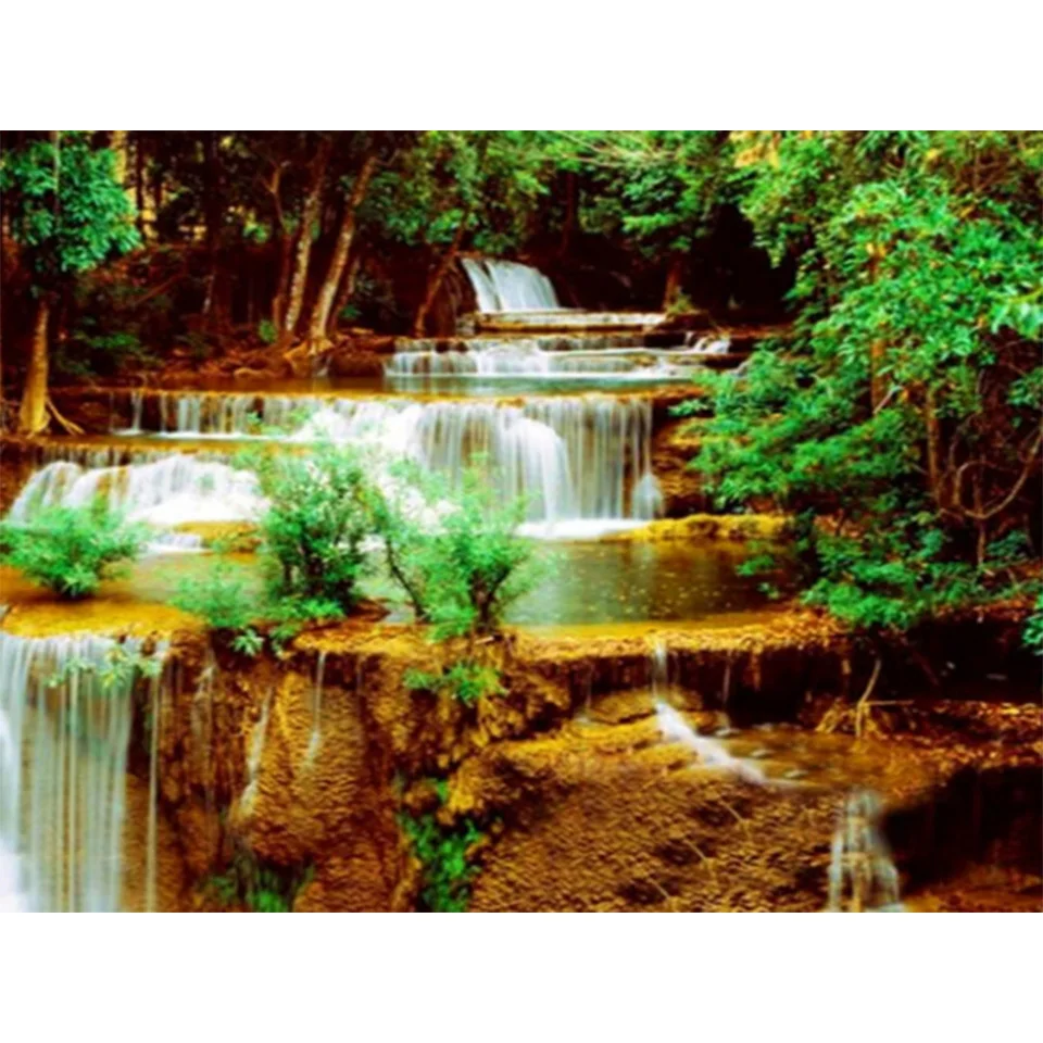 5D DIY diamond painting landscape waterfall rhinestone art picture diamond embroidery handmade mosaic mosaic decoration gift 