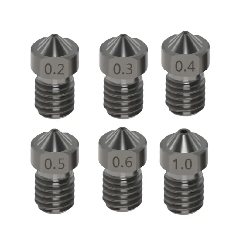 

1 Piece Steel Nozzle Tigh Quality Hardened Steel V6 Nozzles For High Temperature 3D Printing PEI PEEK Carbon Fiber Filament