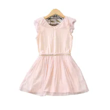 Летнее платье для девочек, платье для принцессы с воротником