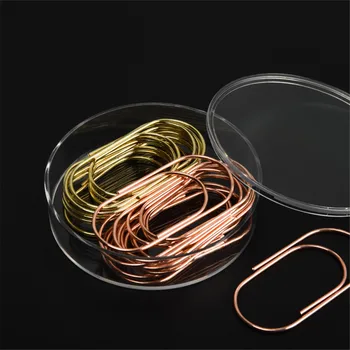 

20pcs/box Rose Gold Paper Clips 50mm Hollow Out Bookmark Kawaii Binding Supplies Stationery Photos Tickets Letter Clamp Gifts