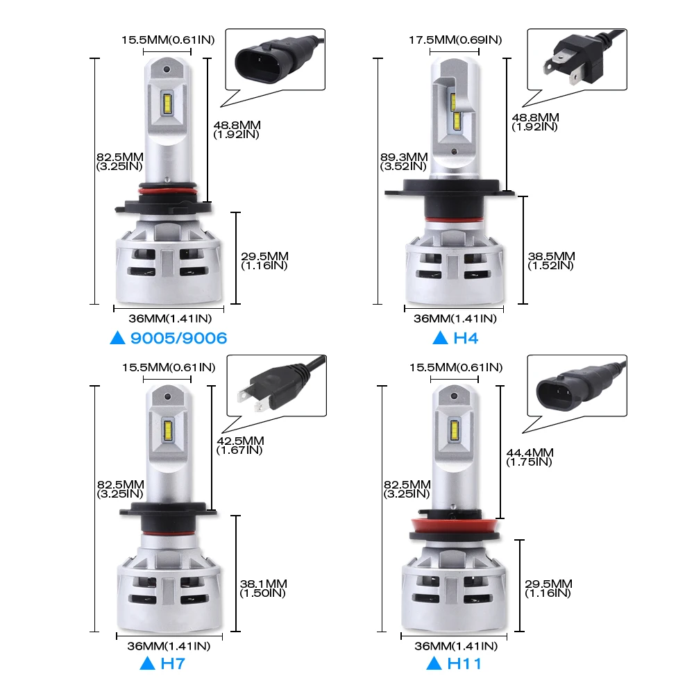 NOVSIGHT 9005 Led HB3 9006 HB4 H4 H7 H11 Авто светодиодные фары 60 Вт 10000LM туман светильников и ламп накаливания 6500K белый