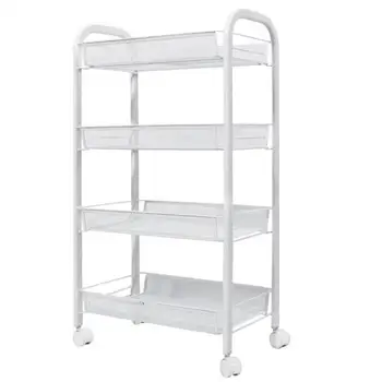 

Kitchen Shelves On The Ground Multi-storey Portable Baby Trolley With Wheels Bookshelf Living Room Shelf