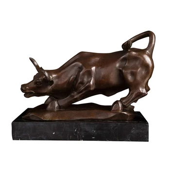 

Famous reproduction Small Bronze black bull sculpture custom miniature bronze wall street bull statue sculpture