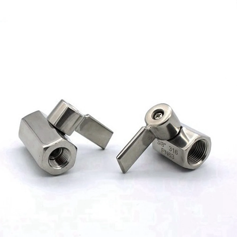 

1 PCS 1/8" 1/4" 3/8" 1/2" 3/4" 1" BSP Female Male Mini Sanitary Ball Valve Homebrew Beer SUS 304 Steel With Stainless Hanlde