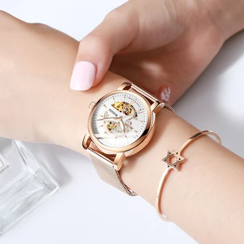 

HAIQIN Ladies dress watches women watches top brand luxury sport wrist watch mechanical watch Fashion leather relogio feminino