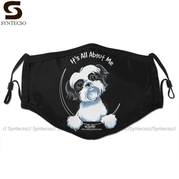 

Shih Tzu Dog Mouth Face Mask Black White Tzu It Is All About Me Facial Mask Kawai Cool with 2 Filters for Adult