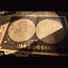 ETH0216 стиль ностальгическая крафт-бумага Луна фигура гостиная Library настенная клейкая бумага Внешняя торговля съемный