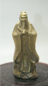 

Chinese Unique Copper Carved Confucius statue bronze factory outlets